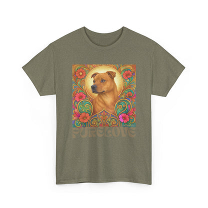 Staffy Tan Vintage Graphic T-Shirt – Unisex Cotton Tee for Dog Lovers