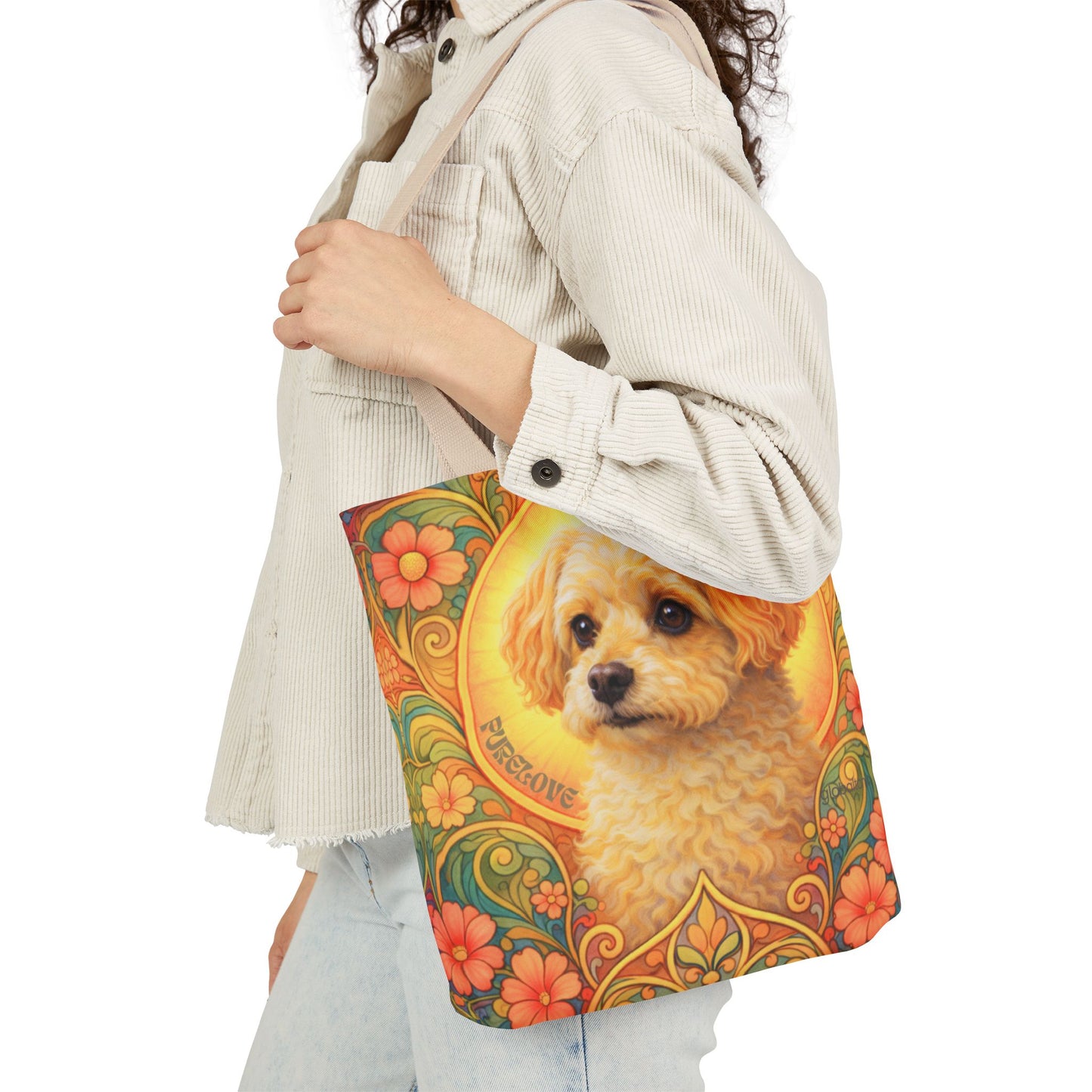 Foxypoo (Foodle) All-Over Print Canvas Tote Bag – Colourful Artistic Dog Lover Gift