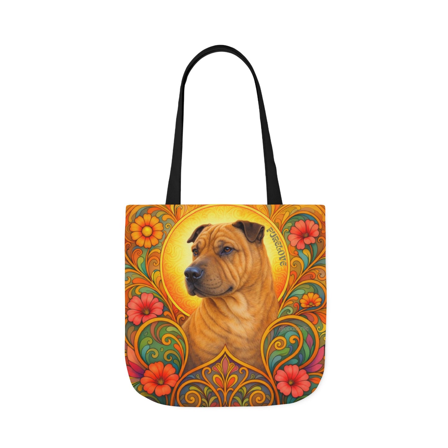 Shar Pei All-Over Print Canvas Tote Bag – Colourful Artistic Dog Lover Gift