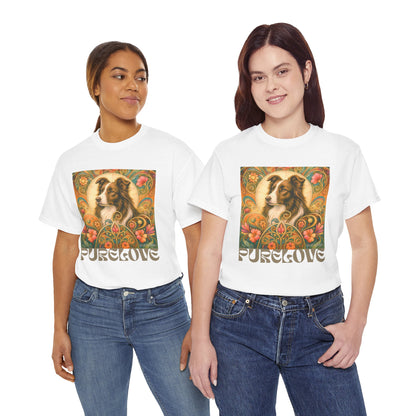 Border Collie (Chocolate & White) Vintage Graphic T-Shirt – Unisex Cotton Tee for Dog Lovers
