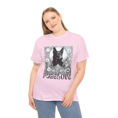 Kelpie Black Vintage Unisex Cotton Tee for Dog Lovers (Black & White)