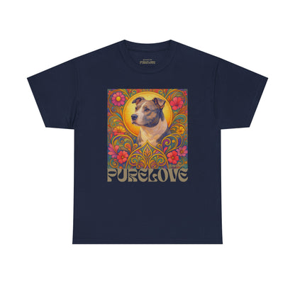 Staffy Grey & White Vintage Graphic T-Shirt – Unisex Cotton Tee for Dog Lovers