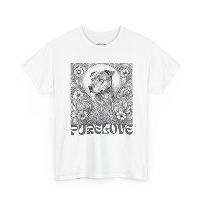 Staffy Brown Brindle Vintage Graphic T-Shirt – Unisex Cotton Tee for Dog Lovers (Black & White)