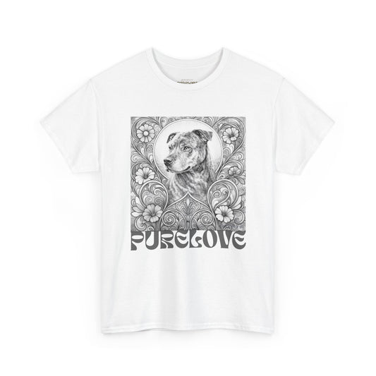 Staffy Brown Brindle Vintage Graphic T-Shirt – Unisex Cotton Tee for Dog Lovers (Black & White)
