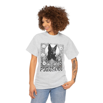 Kelpie Black Vintage Unisex Cotton Tee for Dog Lovers (Black & White)