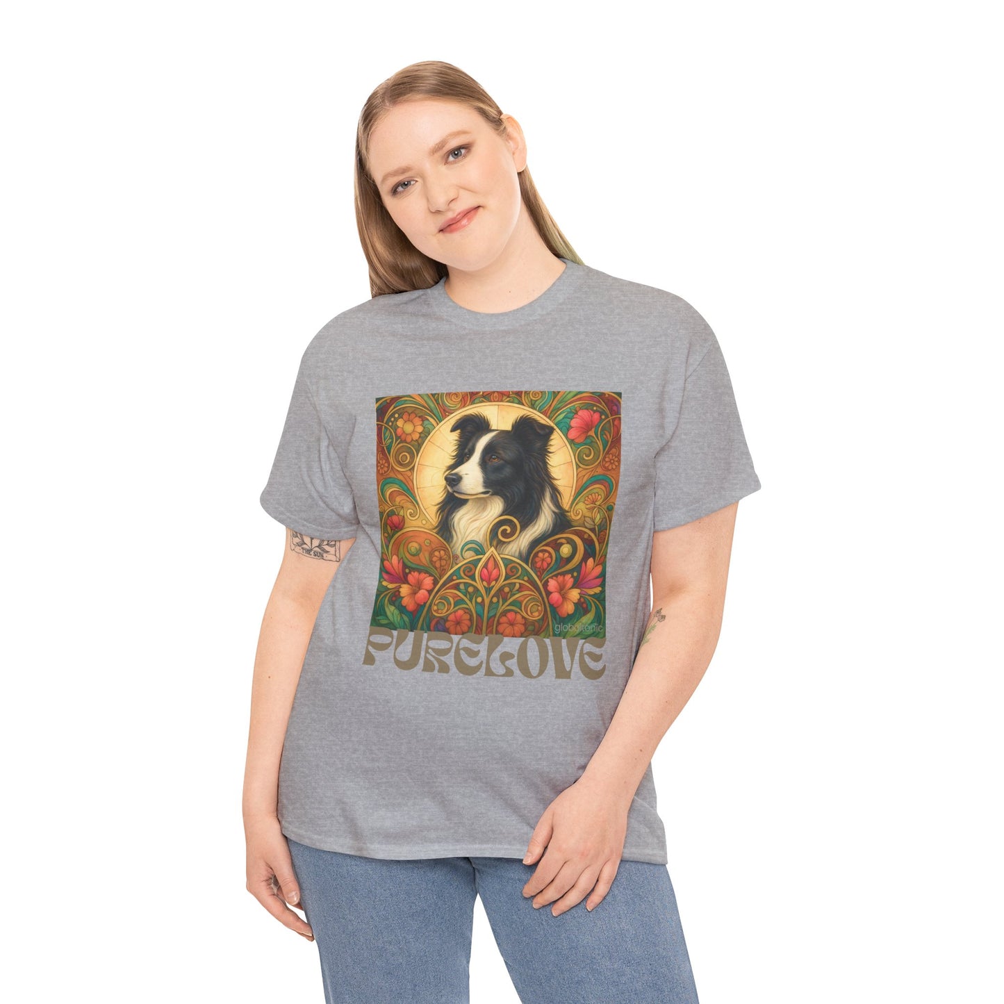 Border Collie (Black & White) Vintage Graphic T-Shirt – Unisex Cotton Tee for Dog Lovers