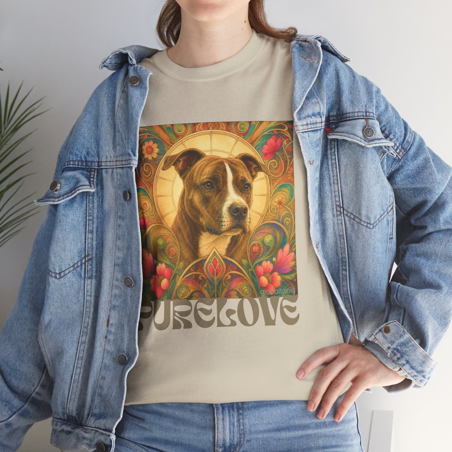 Staffy (Coco) Bull Terrier Vintage Unisex Cotton Tee for Dog Lovers