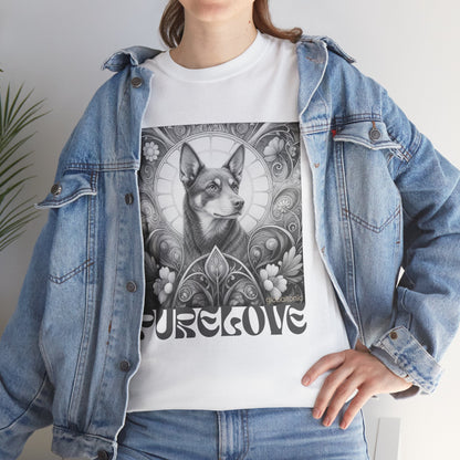 Kelpie Brown Vintage Unisex Cotton Tee for Dog Lovers (Black & White)
