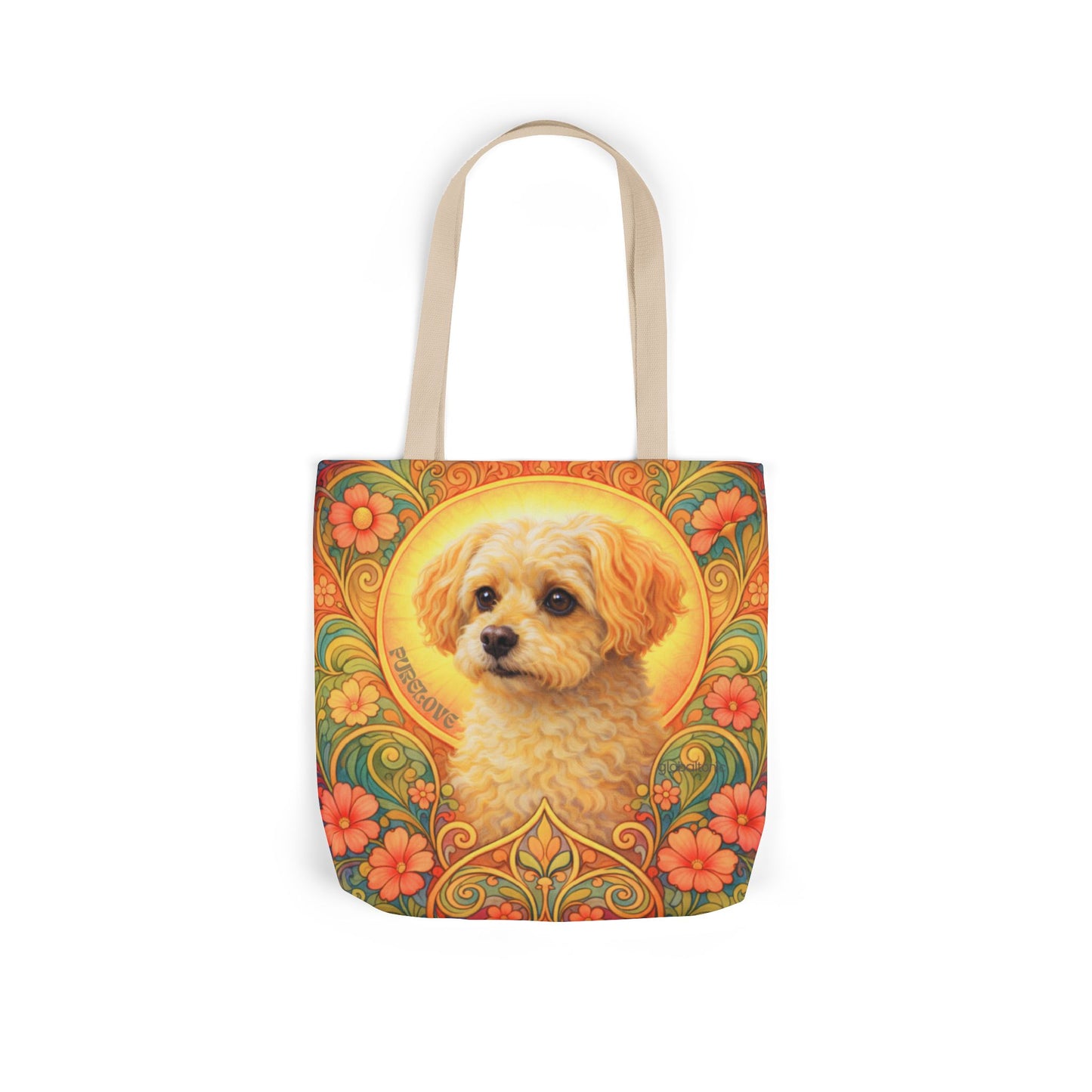 Foxypoo (Foodle) All-Over Print Canvas Tote Bag – Colourful Artistic Dog Lover Gift