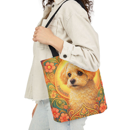 Foxypoo (Foodle) All-Over Print Canvas Tote Bag – Colourful Artistic Dog Lover Gift