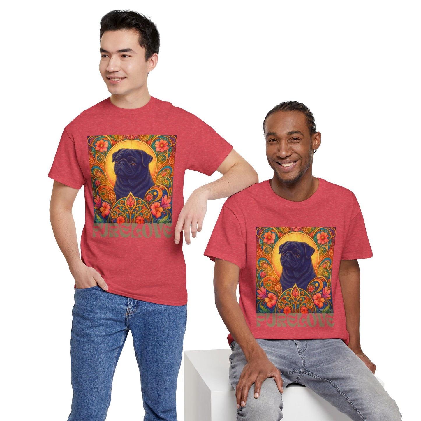 Pug Black Vintage Graphic T-Shirt – Unisex Cotton Tee for Dog Lovers