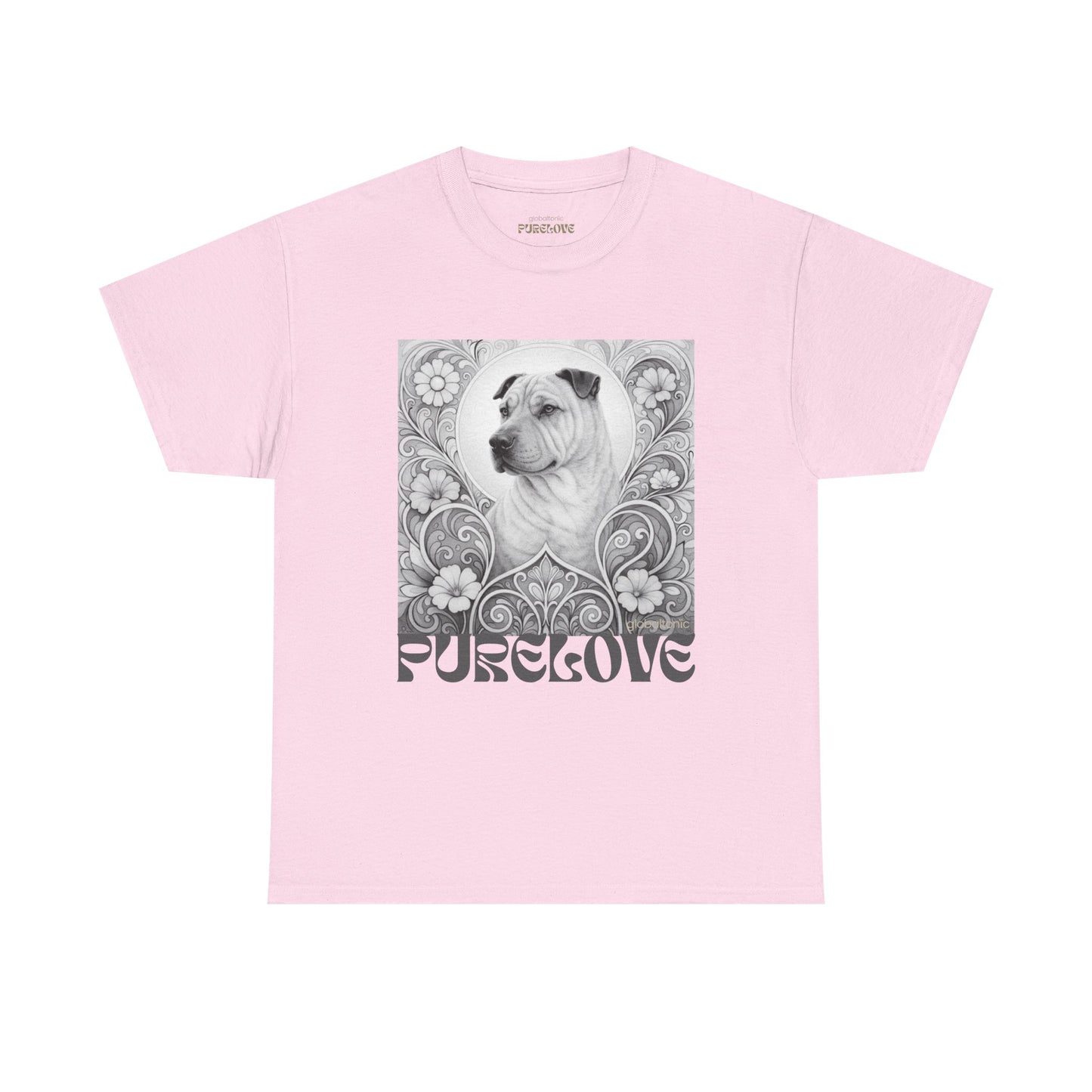 Shar Pei Vintage Graphic T-Shirt – Unisex Cotton Tee for Dog Lovers (Black & White)