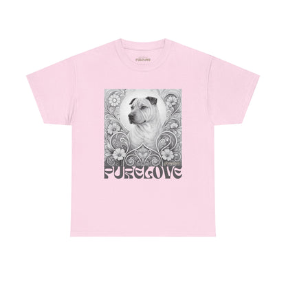 Shar Pei Vintage Graphic T-Shirt – Unisex Cotton Tee for Dog Lovers (Black & White)