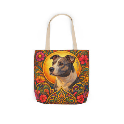 Staffy Grey & White All-Over Print Canvas Tote Bag – Colourful Artistic Dog Lover Gift