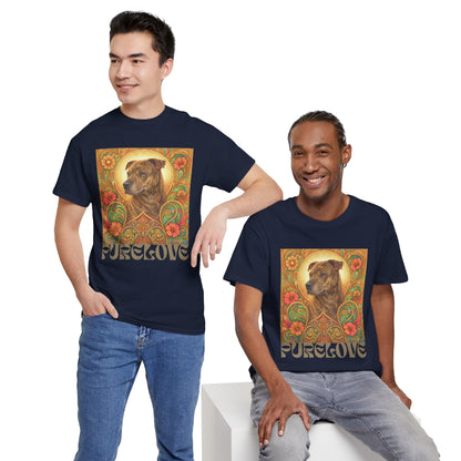 Staffy Brown Brindle Vintage Graphic T-Shirt – Unisex Cotton Tee for Dog Lovers