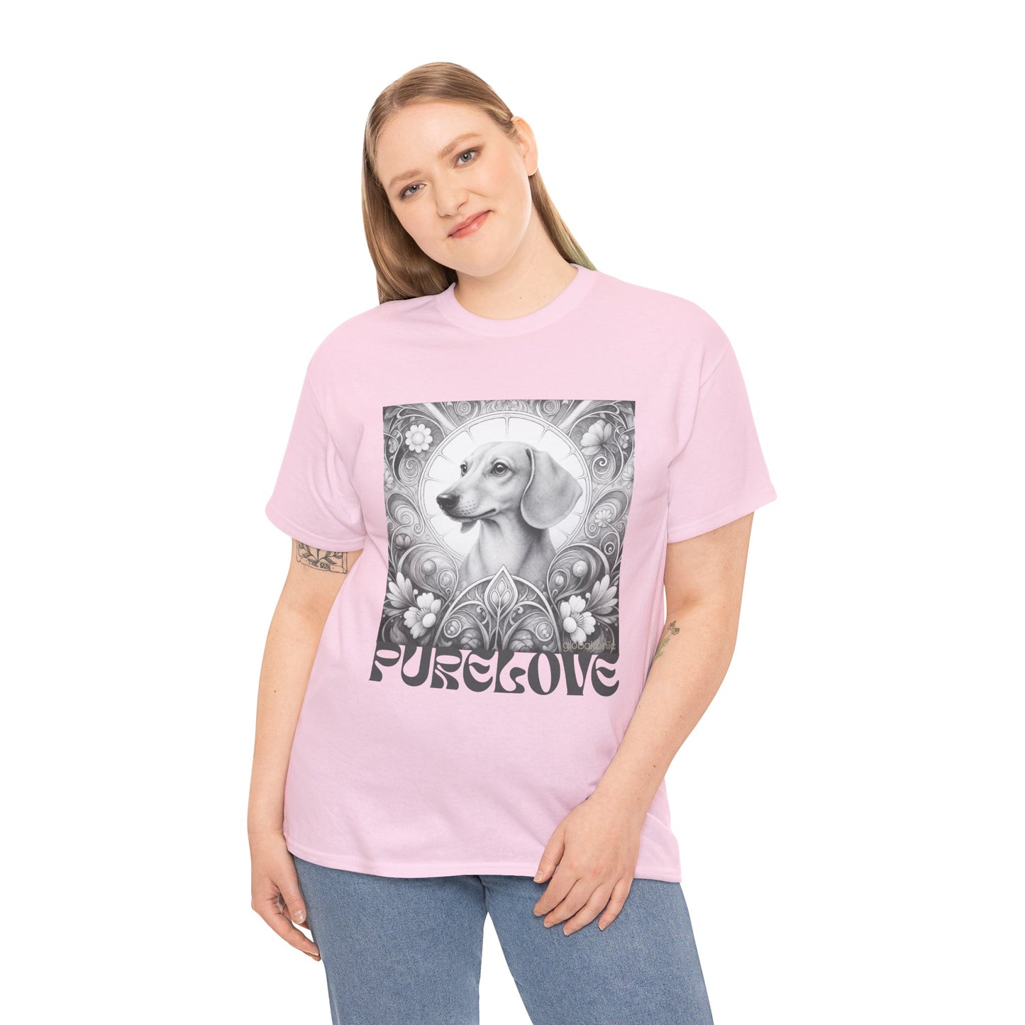 Dachshund Vintage Unisex Cotton Tee for Dog Lovers (Black & White)