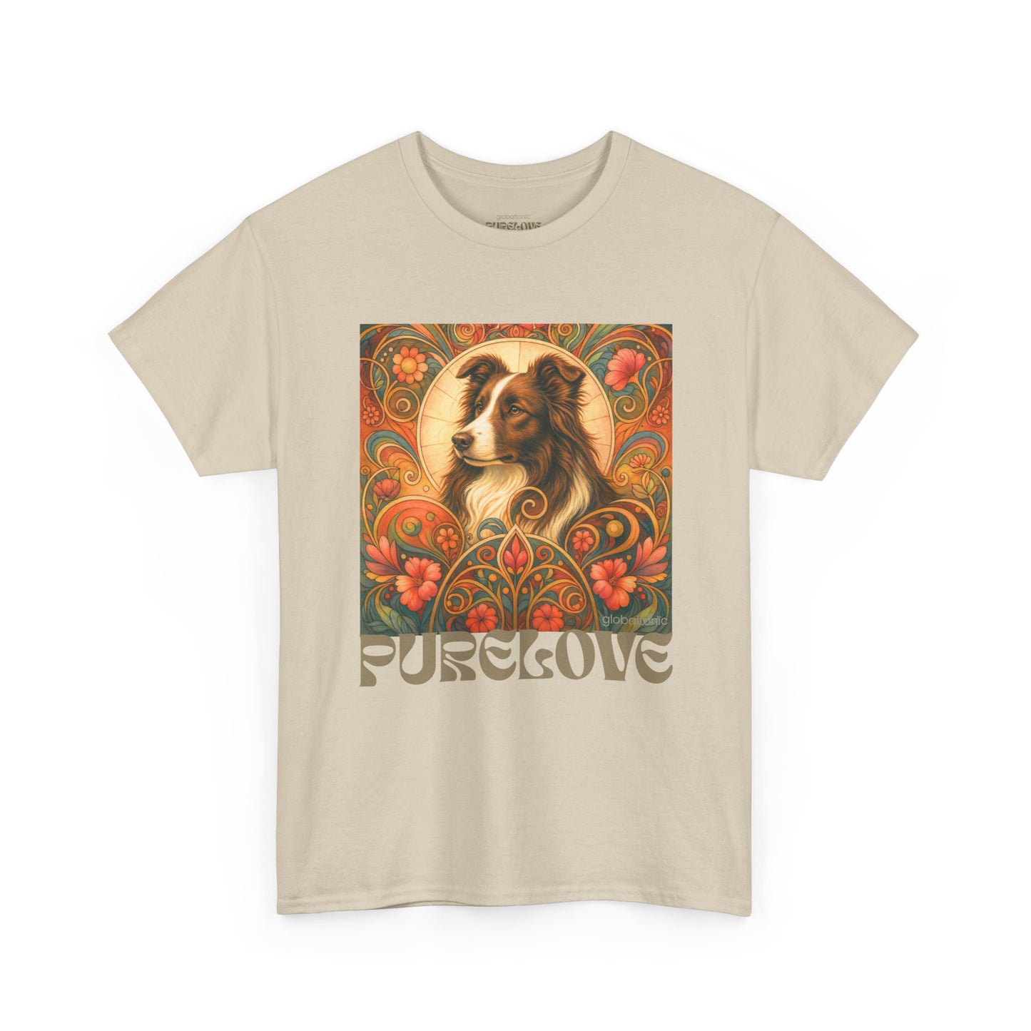 Border Collie (Chocolate & White) Vintage Graphic T-Shirt – Unisex Cotton Tee for Dog Lovers