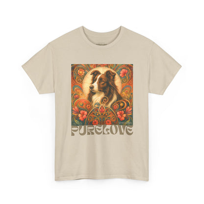 Border Collie (Chocolate & White) Vintage Graphic T-Shirt – Unisex Cotton Tee for Dog Lovers