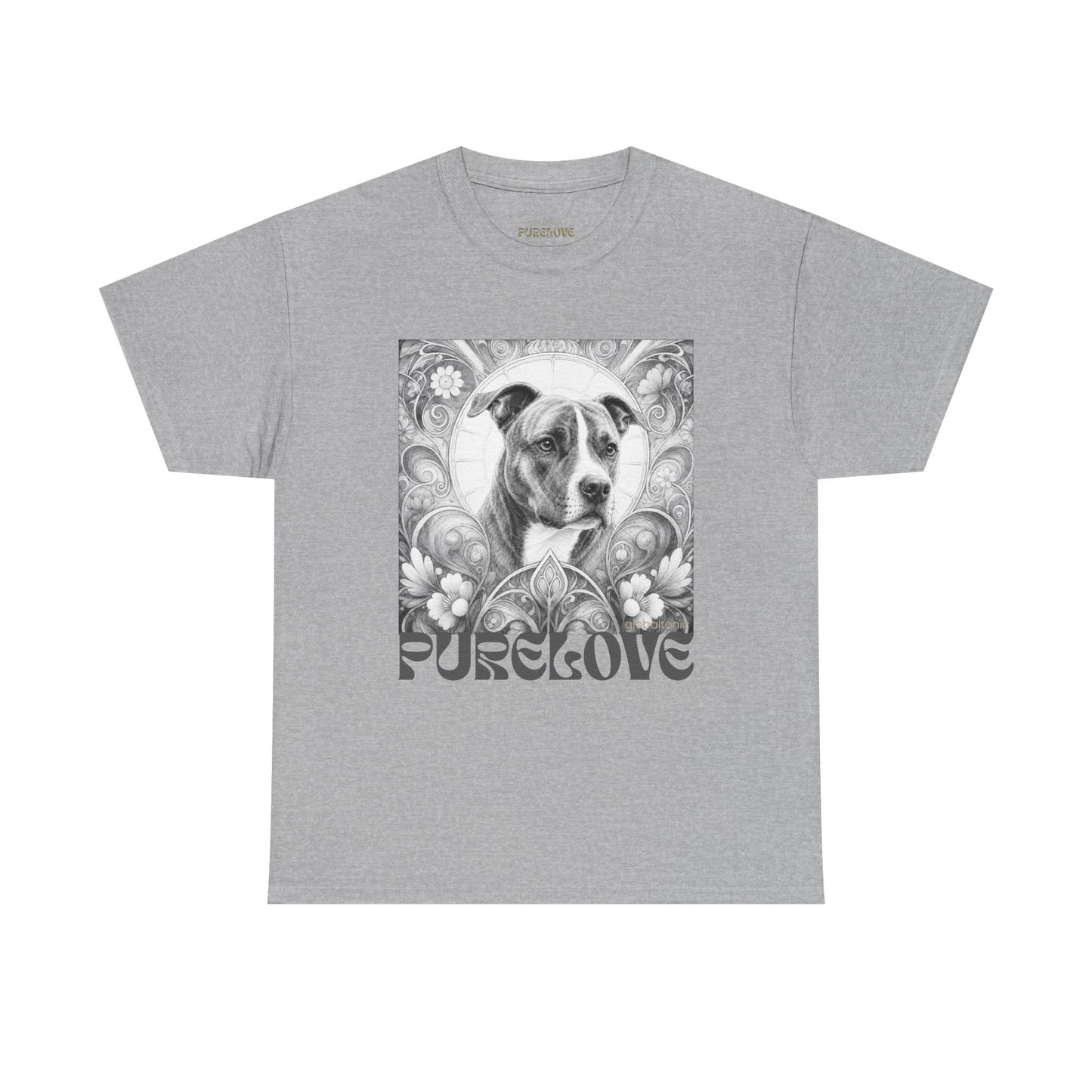 Staffy (Coco) Bull Terrier Vintage Unisex Cotton Tee for Dog Lovers (Black & White)