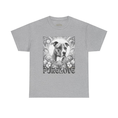 Staffy (Coco) Bull Terrier Vintage Unisex Cotton Tee for Dog Lovers (Black & White)