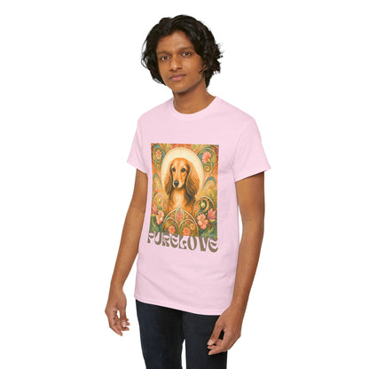 Dachshund Tan Longhair Vintage Graphic T-Shirt – Unisex Cotton Tee for Dog Lovers