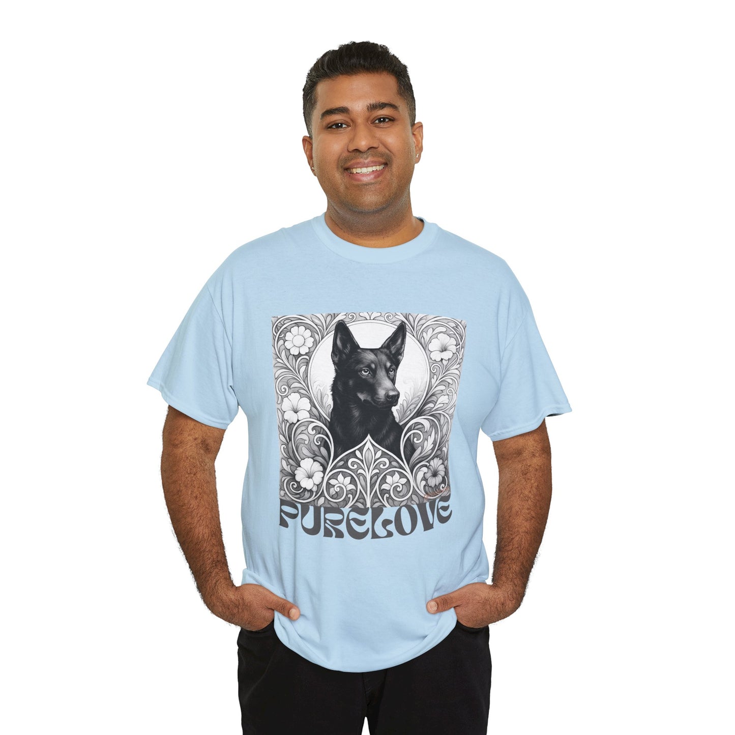 Kelpie Black Vintage Unisex Cotton Tee for Dog Lovers (Black & White)