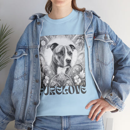 Staffy (Coco) Bull Terrier Vintage Unisex Cotton Tee for Dog Lovers (Black & White)