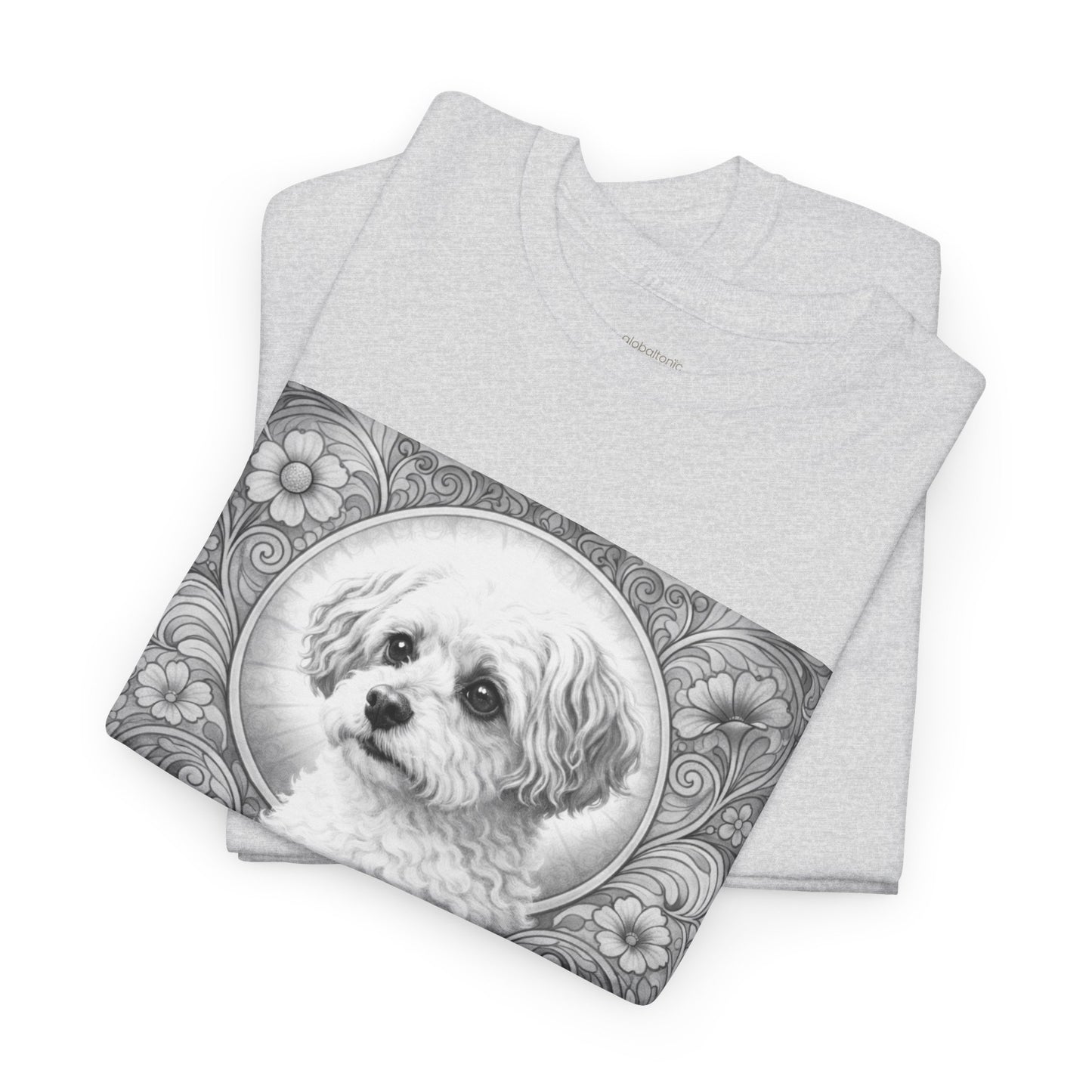 Foxypoo (Foodle) Vintage Graphic T-Shirt – Unisex Cotton Tee for Dog Lovers (Black & White)