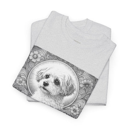 Foxypoo (Foodle) Vintage Graphic T-Shirt – Unisex Cotton Tee for Dog Lovers (Black & White)