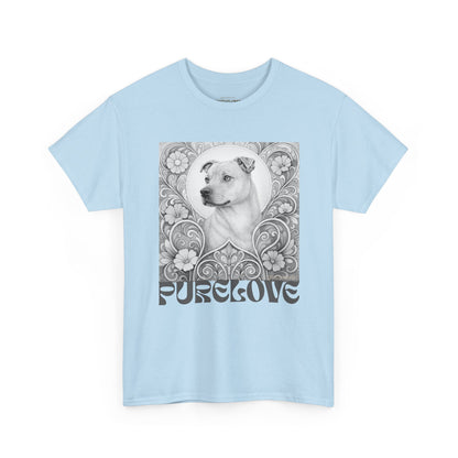 Staffy Tan Vintage Graphic T-Shirt – Unisex Cotton Tee for Dog Lovers (Black & White)