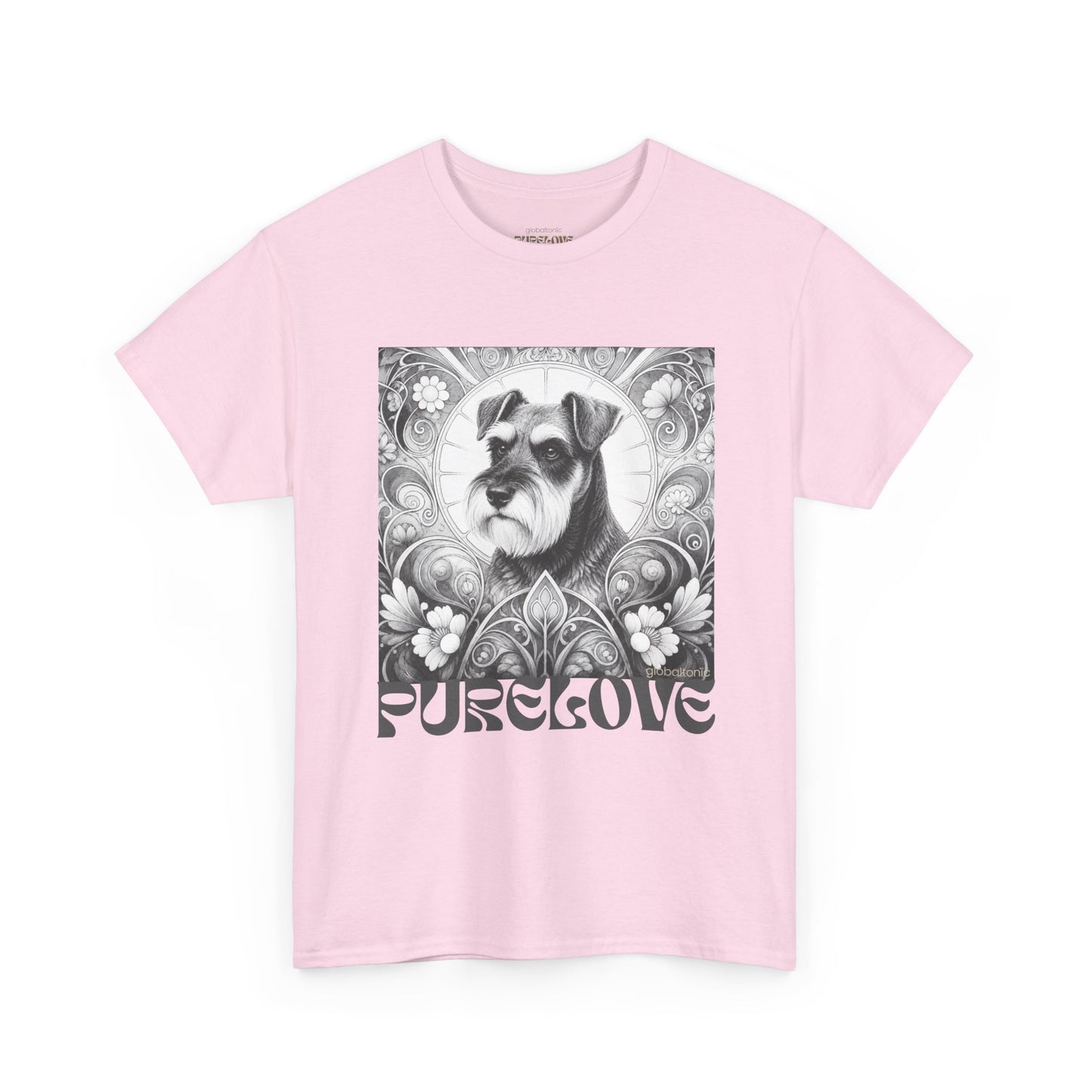 Schnauzer Vintage Unisex Cotton Tee for Dog Lovers (Black & White)