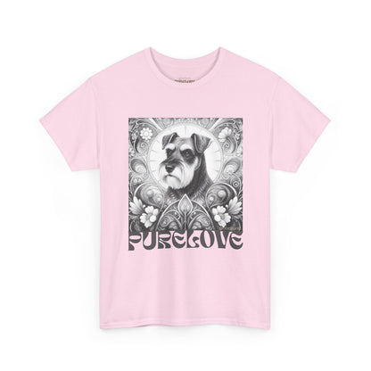 Schnauzer Vintage Unisex Cotton Tee for Dog Lovers (Black & White)
