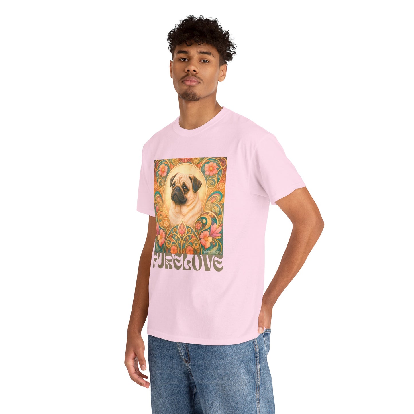 Pug Tan Vintage Graphic T-Shirt – Unisex Cotton Tee for Dog Lovers