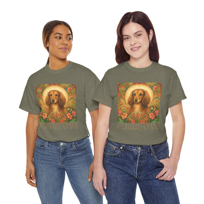 Dachshund Tan Longhair Vintage Graphic T-Shirt – Unisex Cotton Tee for Dog Lovers