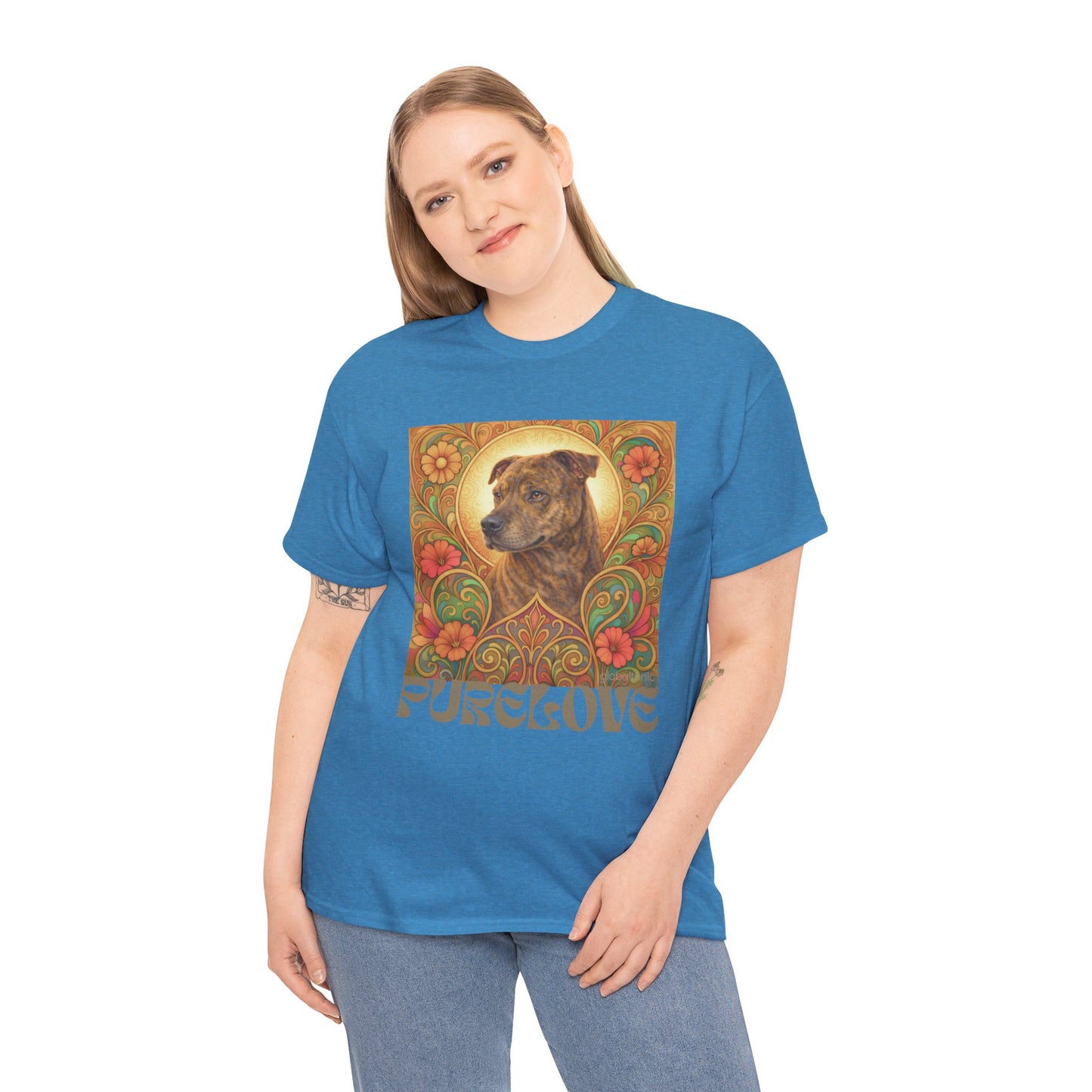 Staffy Brown Brindle Vintage Graphic T-Shirt – Unisex Cotton Tee for Dog Lovers
