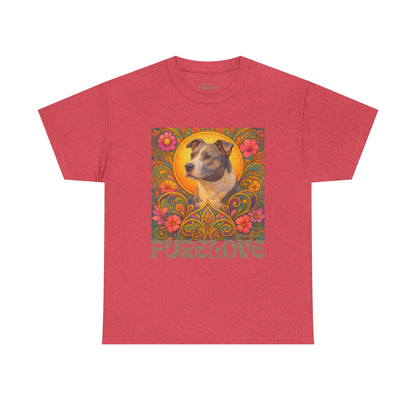 Staffy Grey & White Vintage Graphic T-Shirt – Unisex Cotton Tee for Dog Lovers