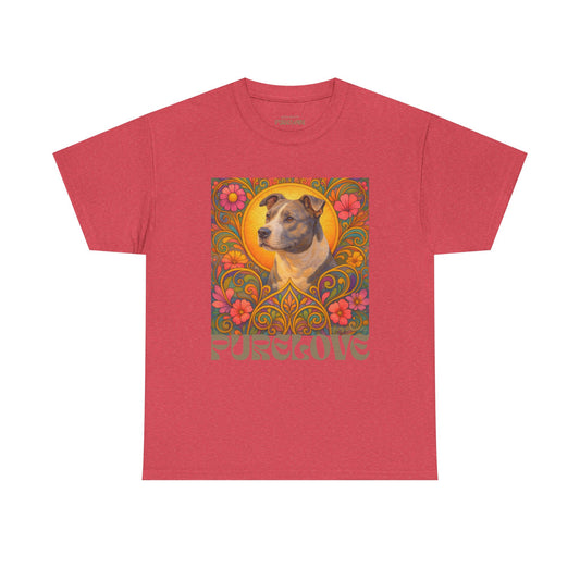 Staffy Grey & White Vintage Graphic T-Shirt – Unisex Cotton Tee for Dog Lovers