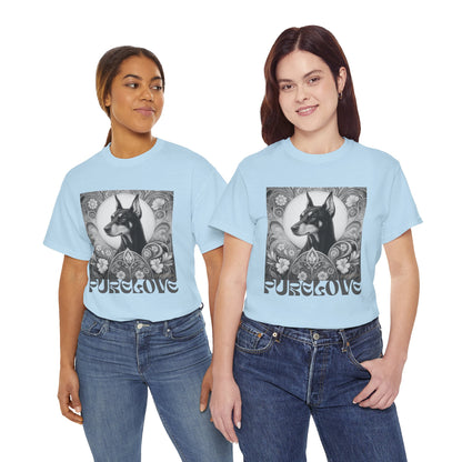 Doberman Vintage Unisex Cotton Tee for Dog Lovers (Black & White)
