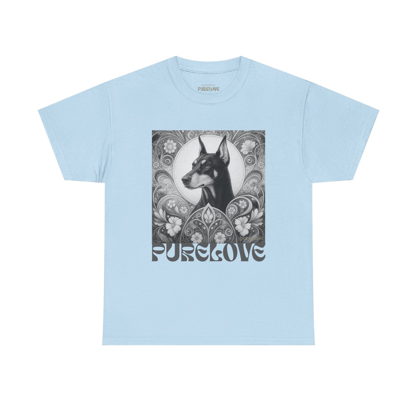 Doberman Vintage Unisex Cotton Tee for Dog Lovers (Black & White)