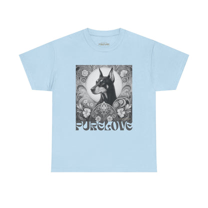Doberman Vintage Unisex Cotton Tee for Dog Lovers (Black & White)