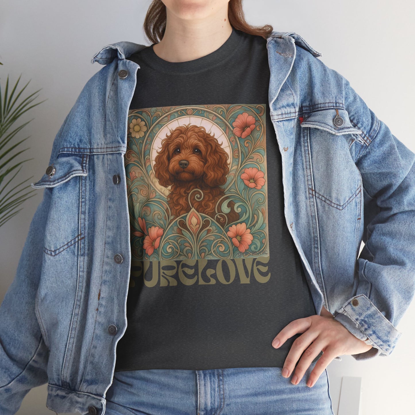 Strawberry Cavapoo (Cavoodle) Vintage Graphic T-shirt -Unisex Cotton Tee for Dog Lovers