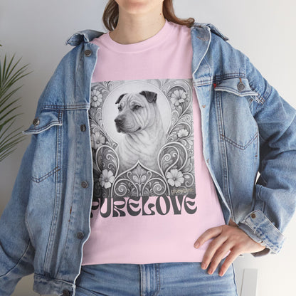 Shar Pei Vintage Graphic T-Shirt – Unisex Cotton Tee for Dog Lovers (Black & White)