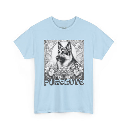 German Shepherd Vintage Unisex Cotton Tee for Dog Lovers  (Black & White)