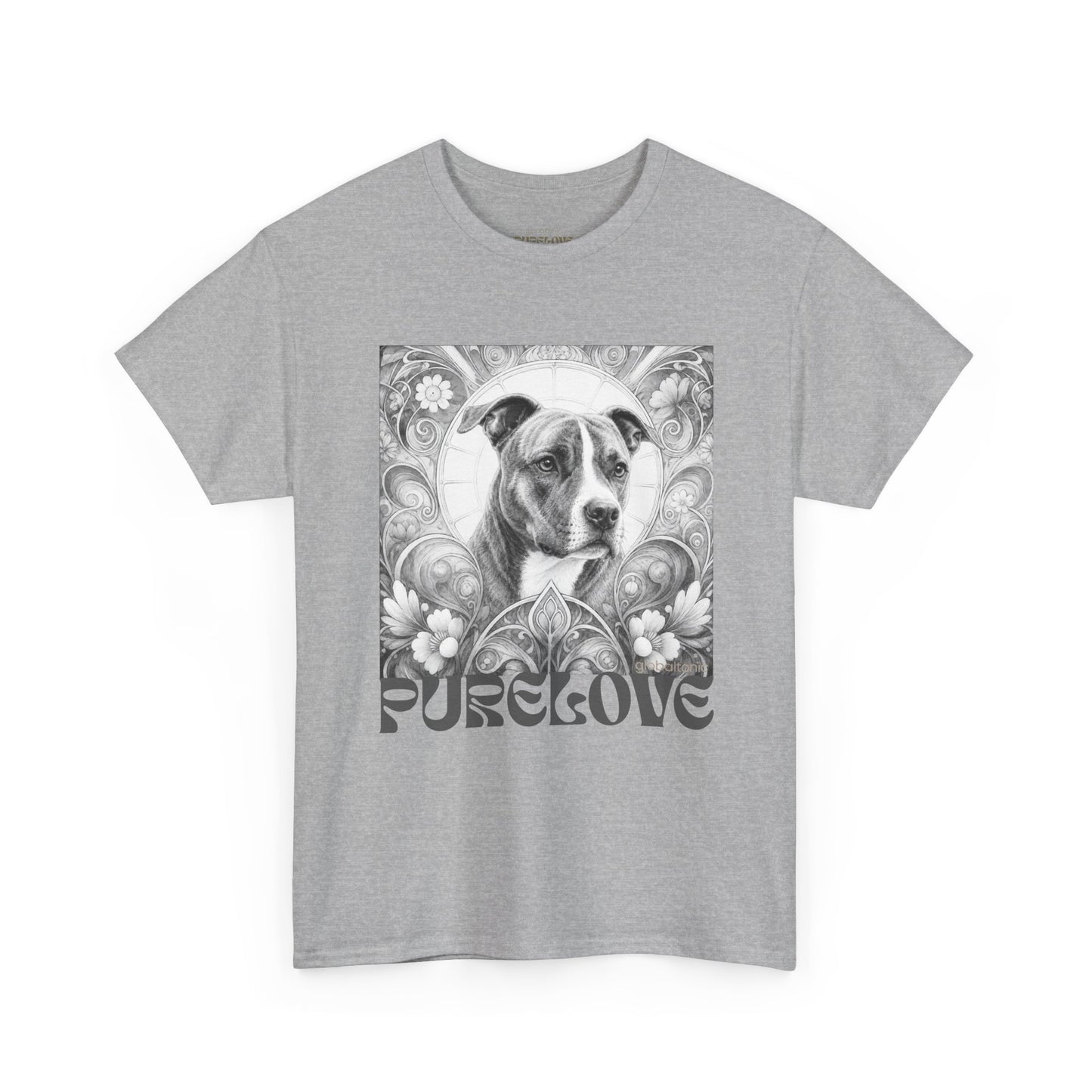 Staffy (Coco) Bull Terrier Vintage Unisex Cotton Tee for Dog Lovers (Black & White)