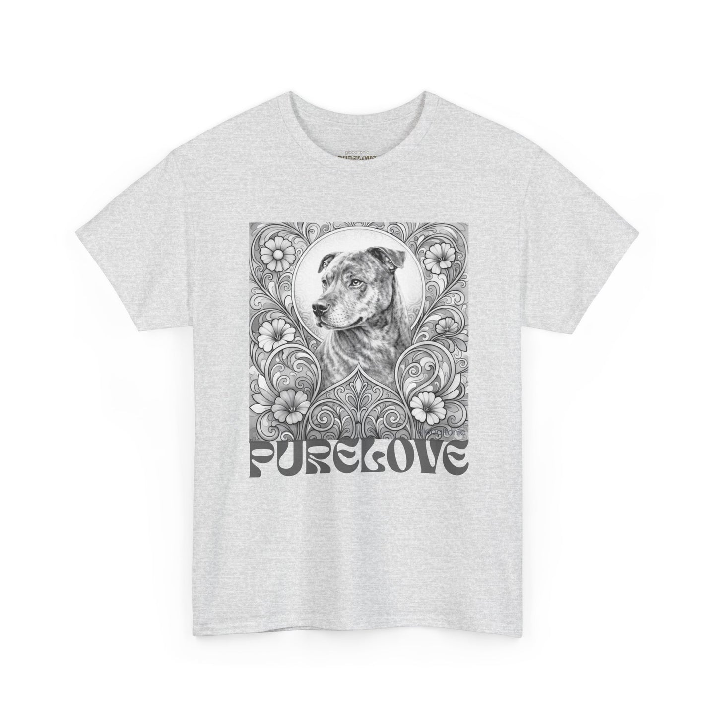 Staffy Brown Brindle Vintage Graphic T-Shirt – Unisex Cotton Tee for Dog Lovers (Black & White)