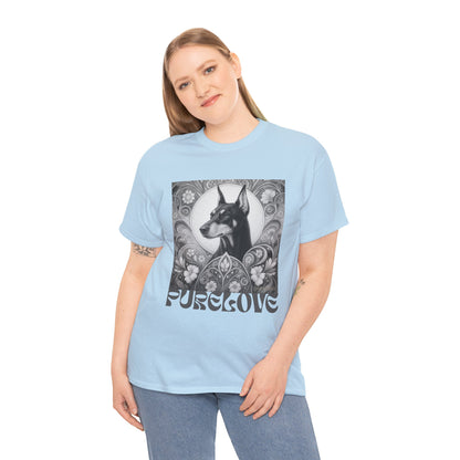 Doberman Vintage Unisex Cotton Tee for Dog Lovers (Black & White)