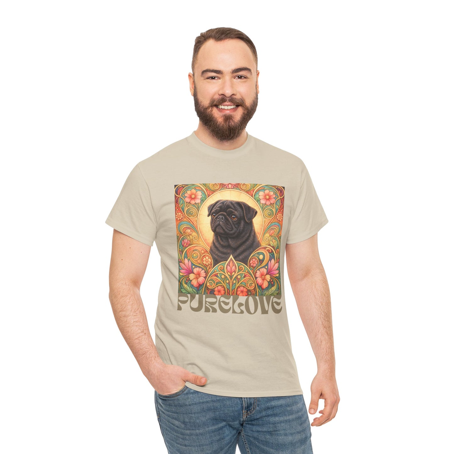 Pug Black Vintage Graphic T-Shirt – Unisex Cotton Tee for Dog Lovers