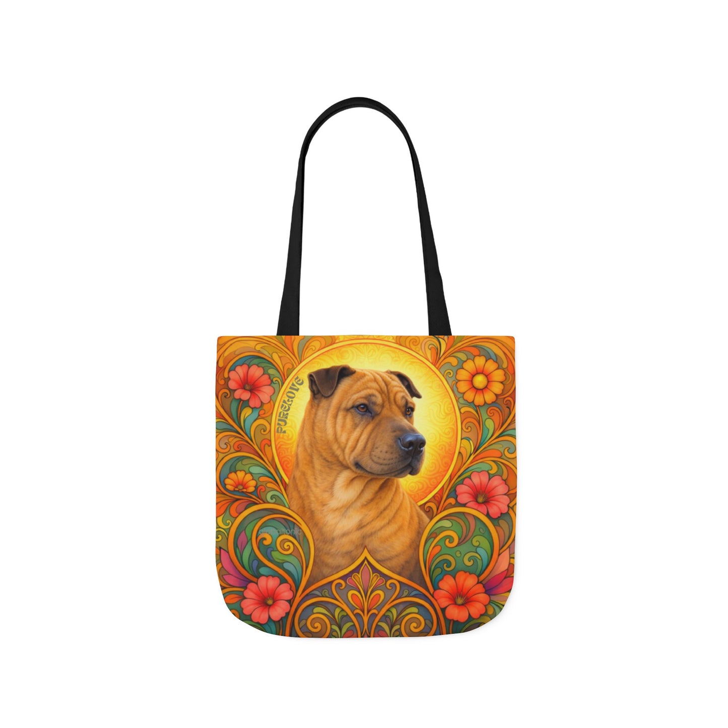 Shar Pei All-Over Print Canvas Tote Bag – Colourful Artistic Dog Lover Gift