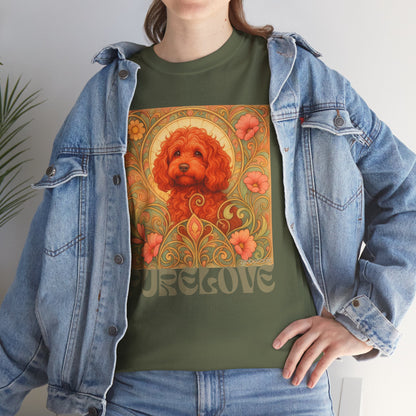 Strawberry Cavapoo (Cavoodle) Vintage Graphic T-shirt -Unisex Cotton Tee for Dog Lovers