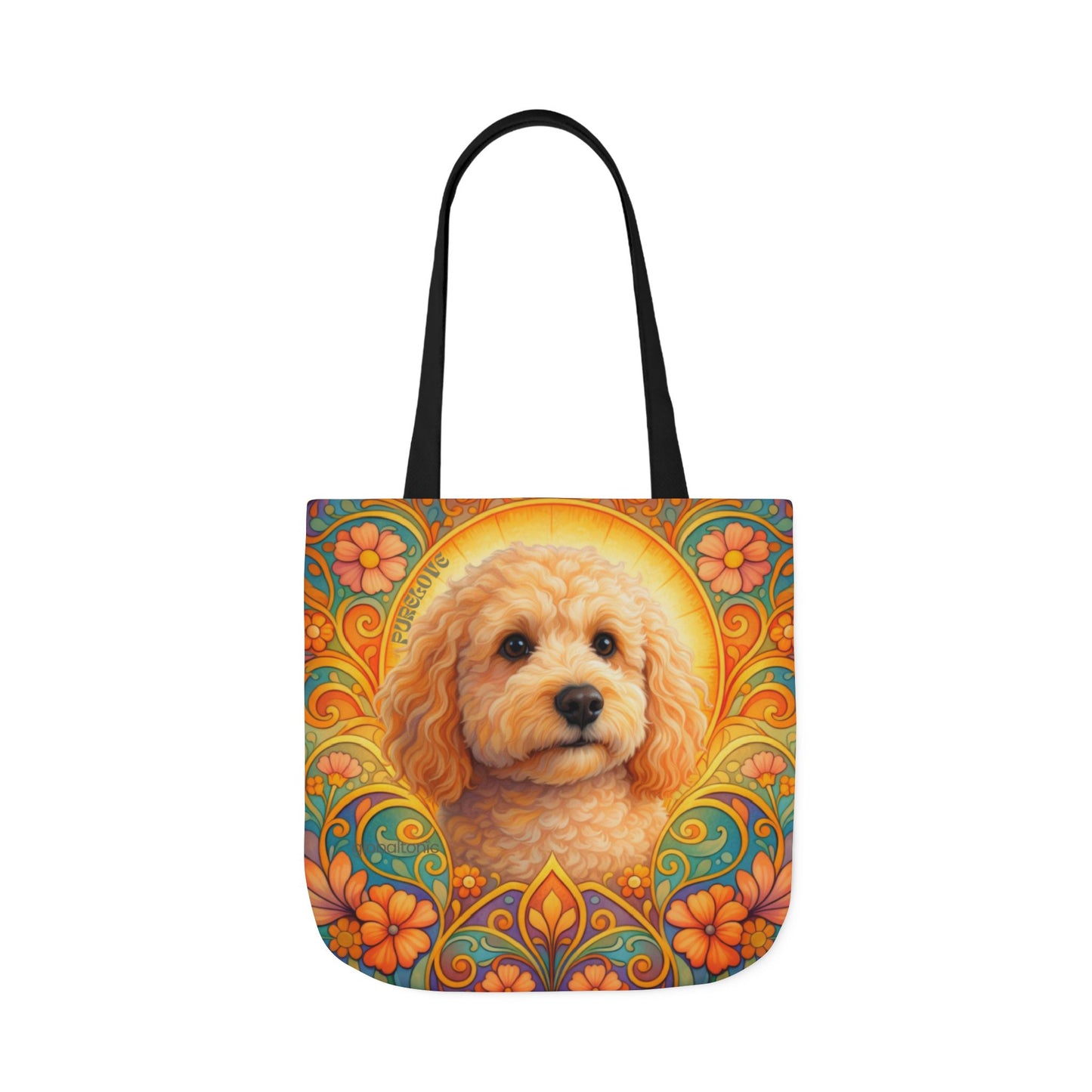 Goldendoodle (Groodle) All-Over Print Canvas Tote Bag – Colourful Artistic Dog Lover Gift